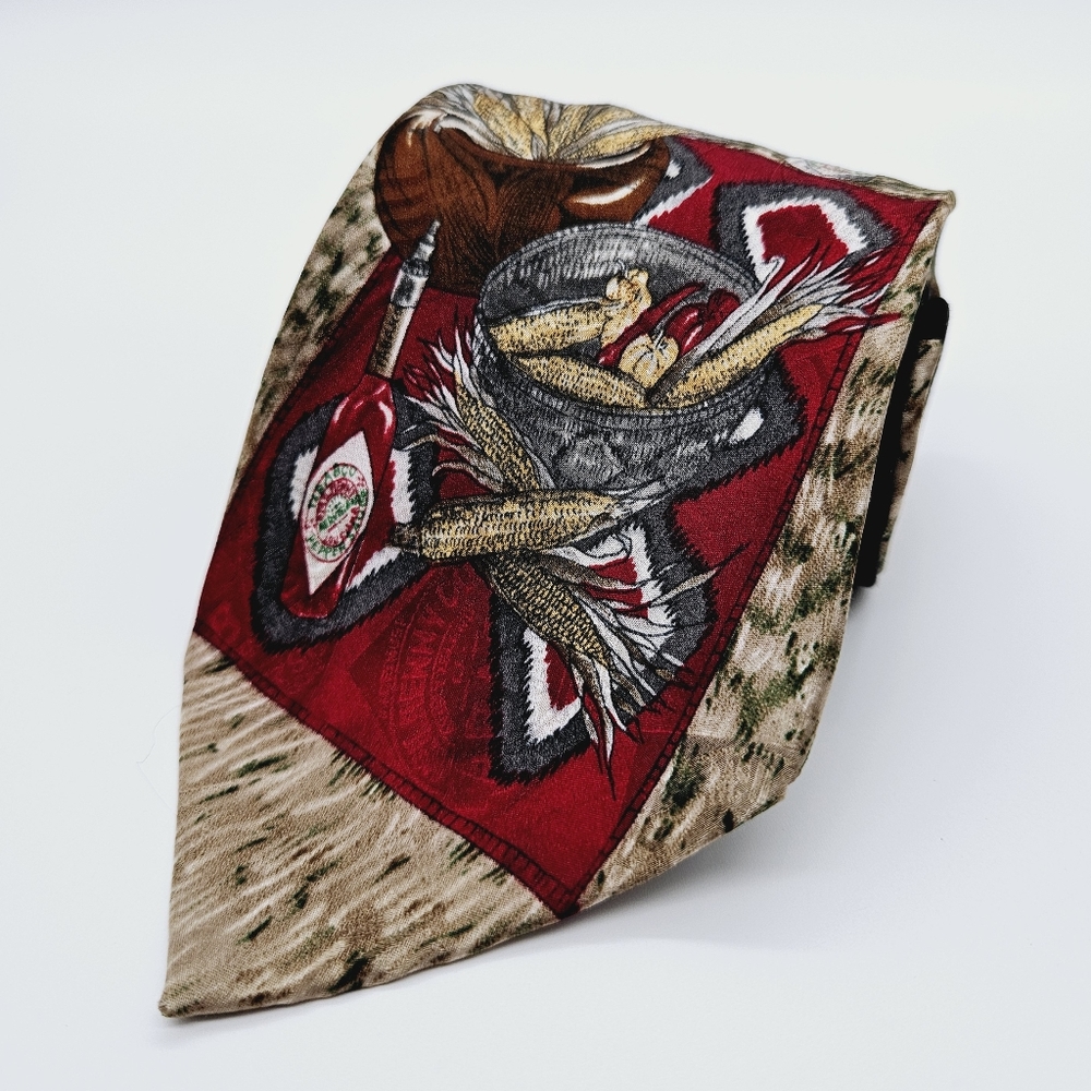 TABASCO | 100% silk teepee & corn scene neck tie